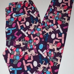 worn 1 time lularoe birthday leggings